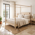 Elowen Ivory Canopy Bed (King Size) - DOBRI ARTS AU