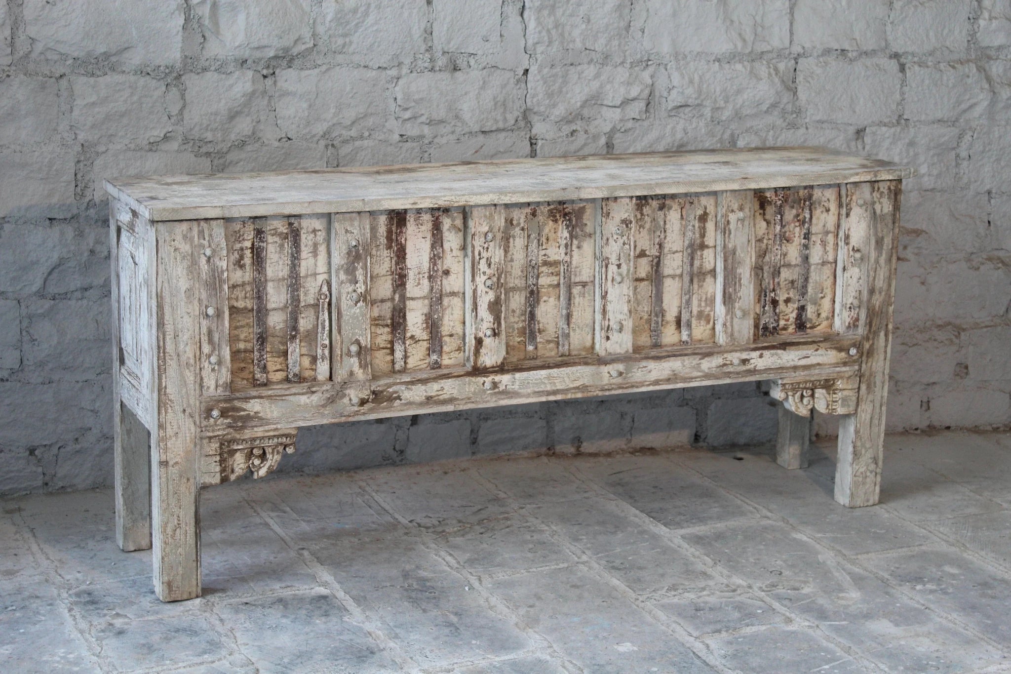 Eta Rustic Reclaimed Wood Console Table - DOBRI ARTS AU