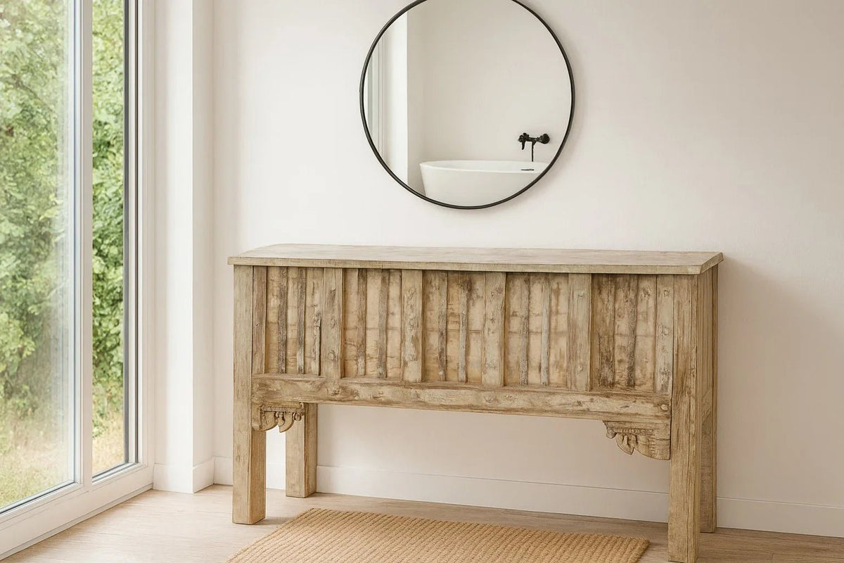 Eta Rustic Reclaimed Wood Console Table - DOBRI ARTS AU