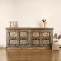 Extra-Large Hand-Painted Horse Motif Wooden Sideboard with Multidoor Storage - DOBRI ARTS AU