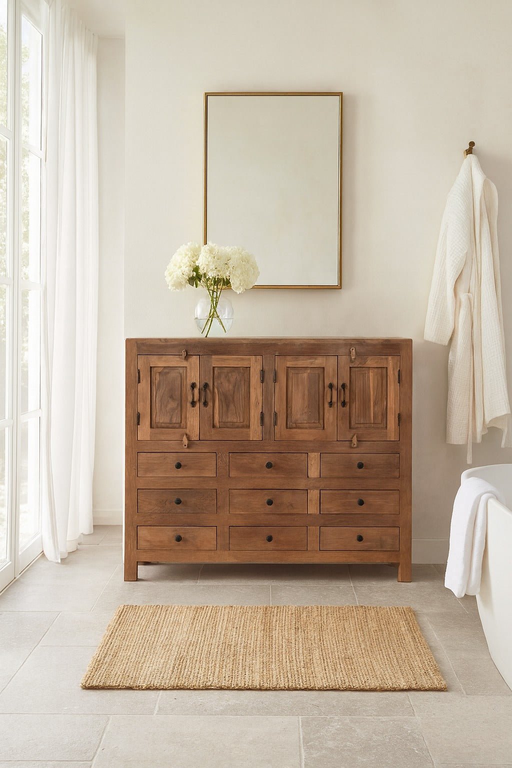 Falguni Solid Teak Wood Storage Cabinet - DOBRI ARTS AU