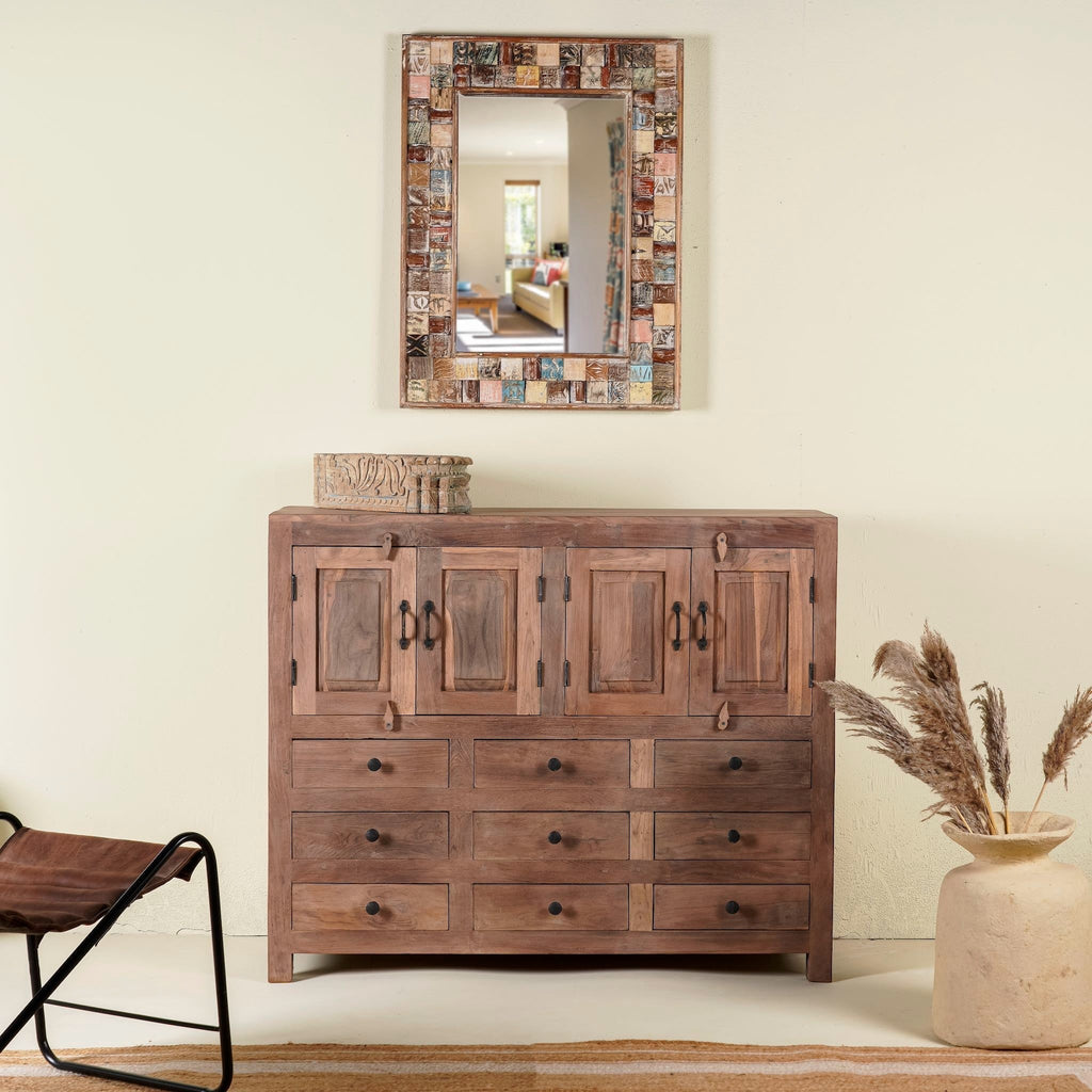 Falguni Solid Teak Wood Storage Cabinet - DOBRI ARTS AU