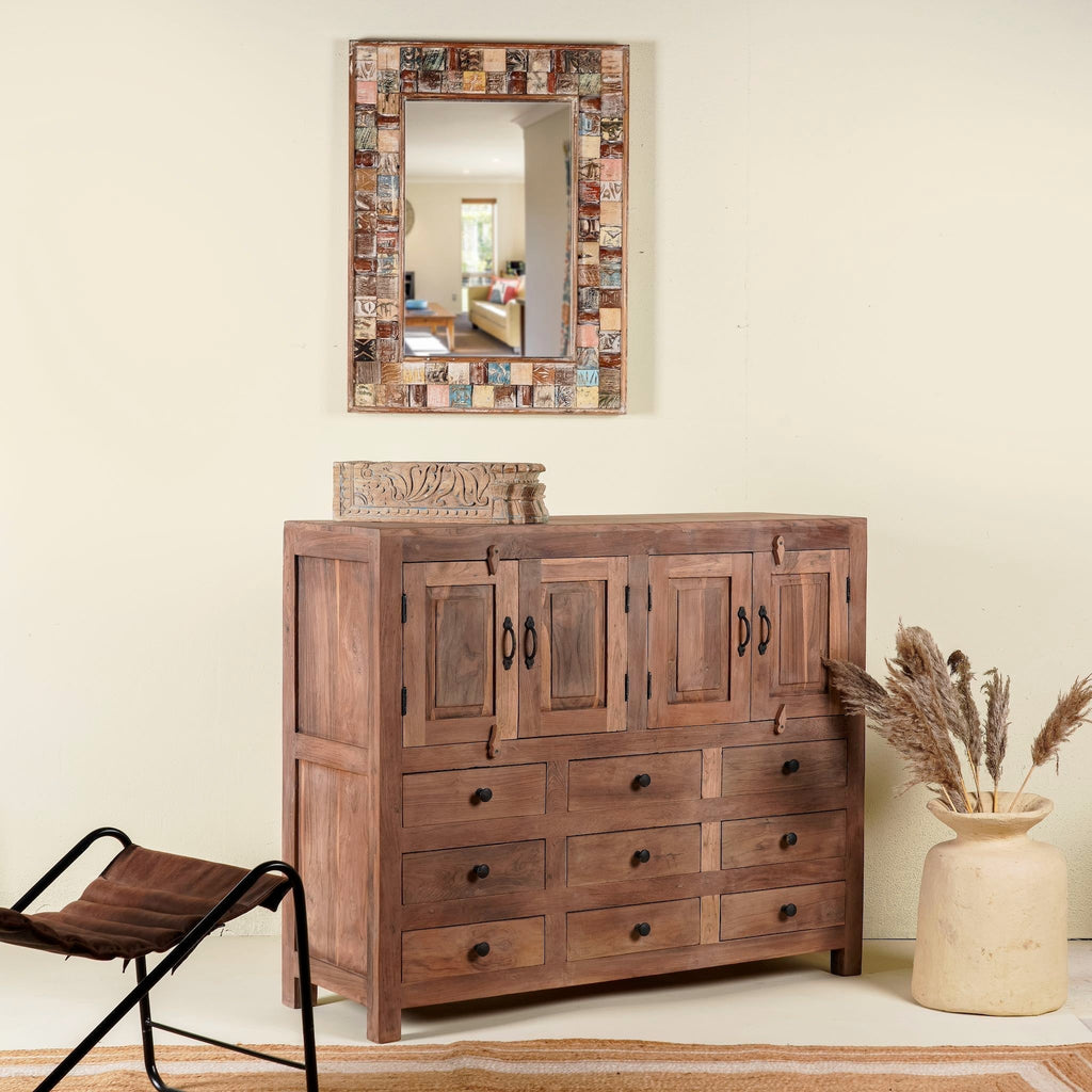 Falguni Solid Teak Wood Storage Cabinet - DOBRI ARTS AU