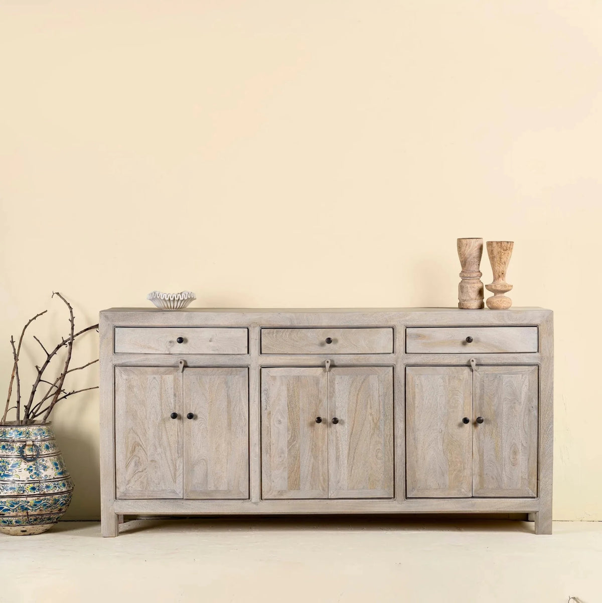 Fanish Mediterranean Style Wooden Sideboard - DOBRI ARTS AU