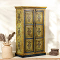 Floral Motif Wooden Almirah with Traditional Indian Artwork - DOBRI ARTS AU