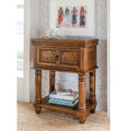 Gajraj Carved Sheesham Wood End Table & Bedside Table – Elephant Motif Nightstand, 2-Door Storage Cabinet & Solid Wood Accent Furniture - DOBRI ARTS AU