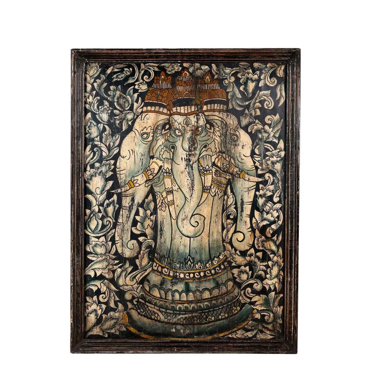 Ganapati Vintage Hand-Painted Wall Panel - DOBRI ARTS AU