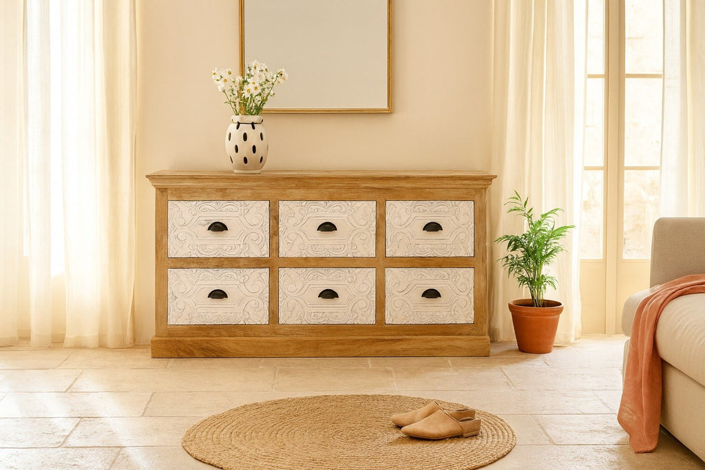 Gaya Carved Drawer Chest - DOBRI ARTS AU