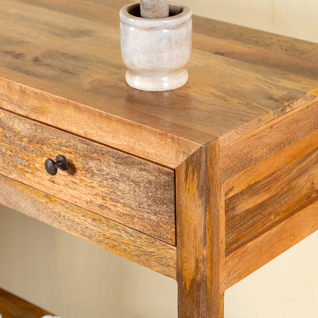 Giyanna Minimal Mango Wood Console Table - DOBRI ARTS AU