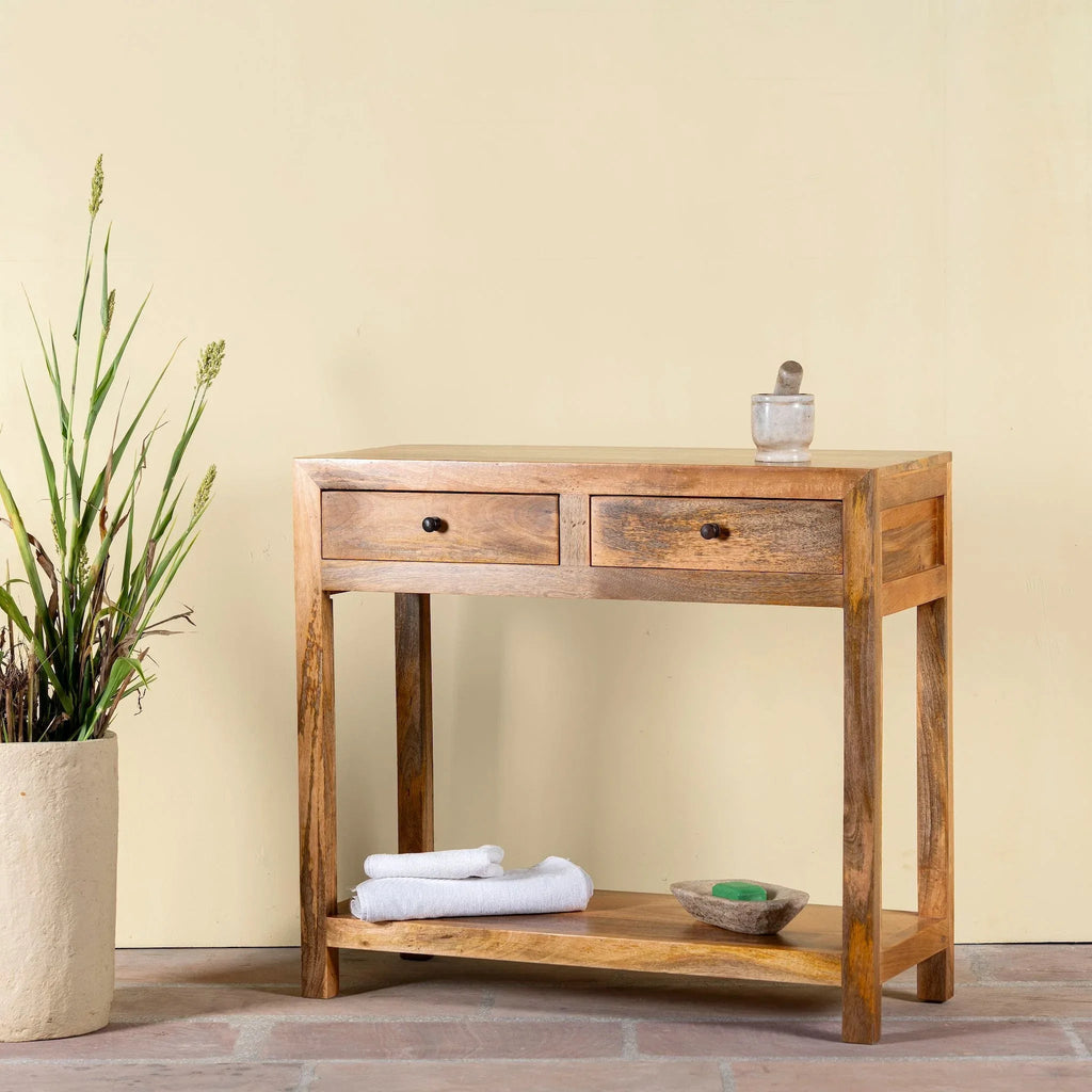 Giyanna Minimal Mango Wood Console Table - DOBRI ARTS AU