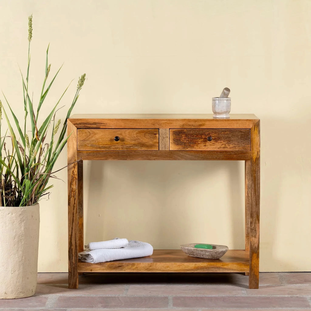 Giyanna Minimal Mango Wood Console Table - DOBRI ARTS AU