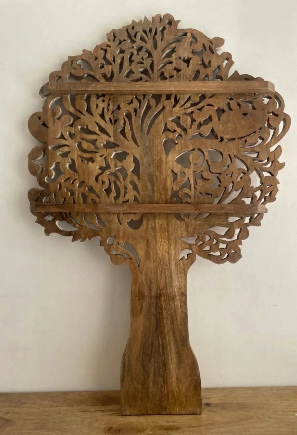 Hand-Carved Tree of Life Wooden Wall Sculpture with Birds - DOBRI ARTS AU