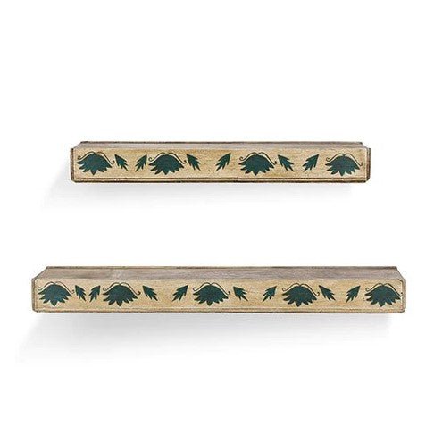 Hand-Painted Floral Wooden Wall Shelf – Slim Floating Design (Multiple Sizes) - DOBRI ARTS AU