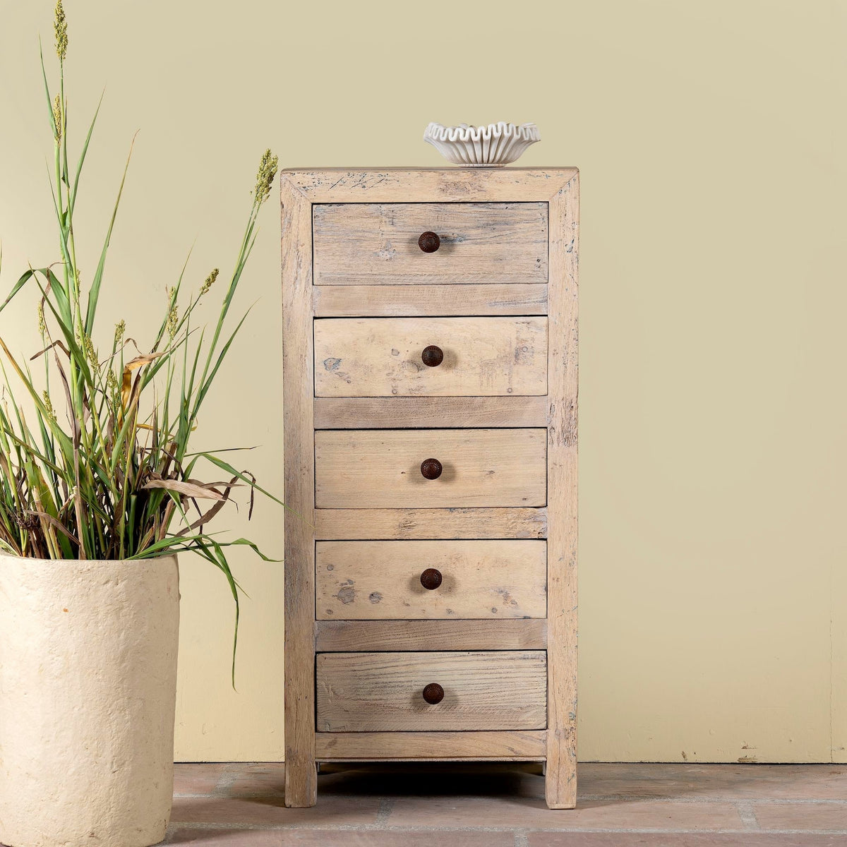 Ilesh Slim Wood Drawer Chest - DOBRI ARTS AU