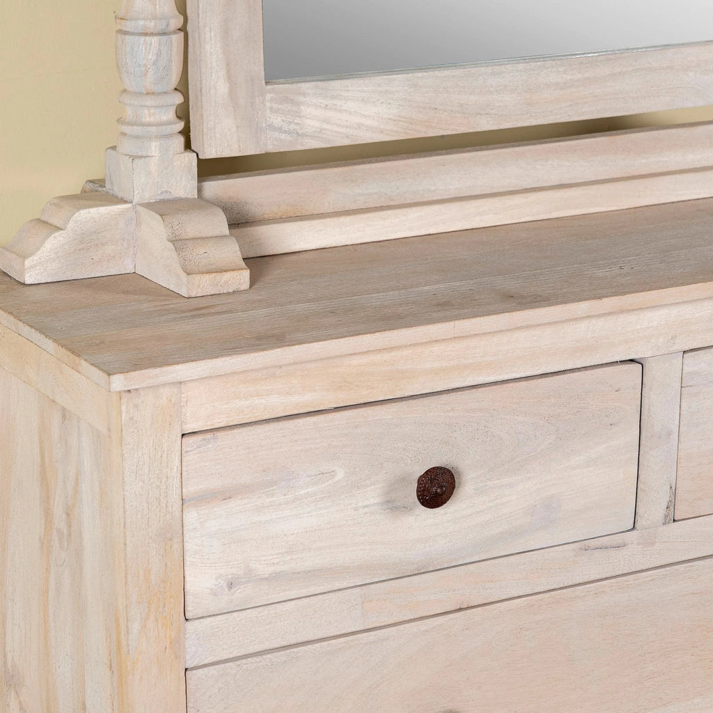Ishani Mango Wood Dressing Table with Mirror - DOBRI ARTS AU