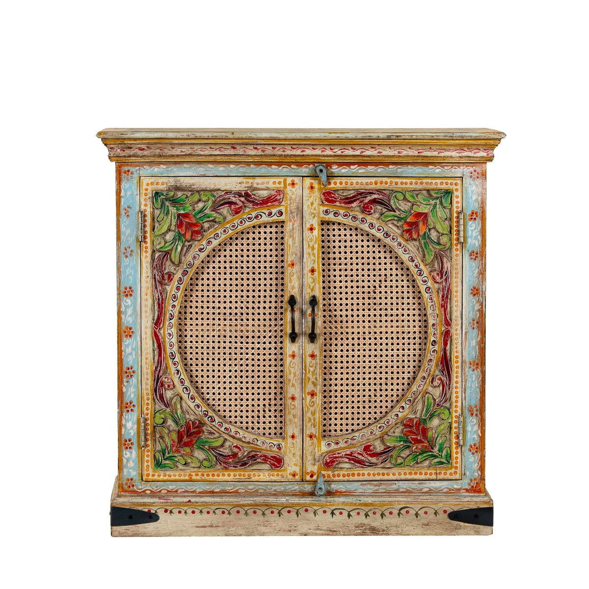 Ivaan Hand-Painted Rattan Door Cabinet - DOBRI ARTS AU