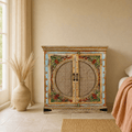 Ivaan Hand-Painted Rattan Door Cabinet - DOBRI ARTS AU