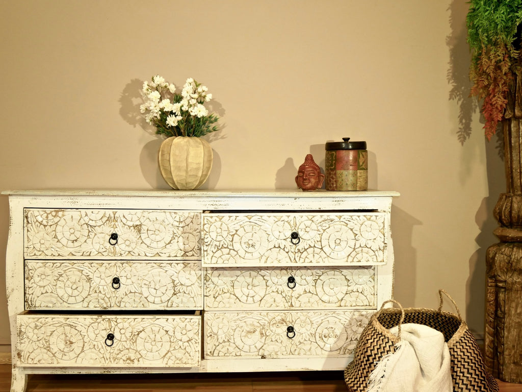 Ivora Hand-Carved Chest of Drawers - DOBRI ARTS AU