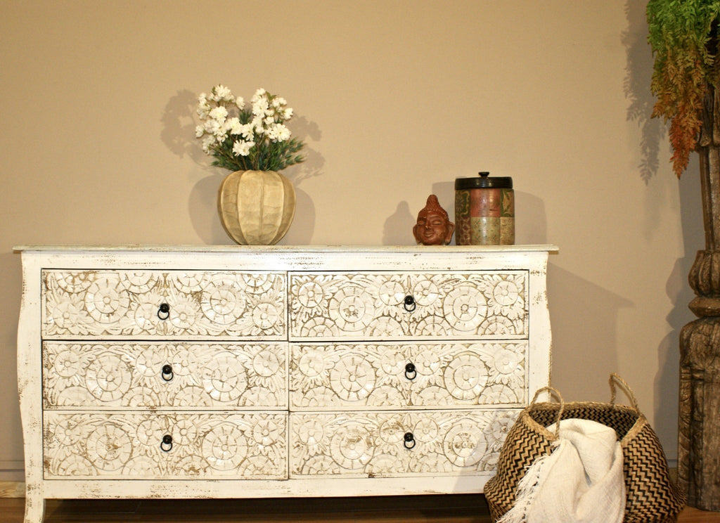 Ivora Hand-Carved Chest of Drawers - DOBRI ARTS AU