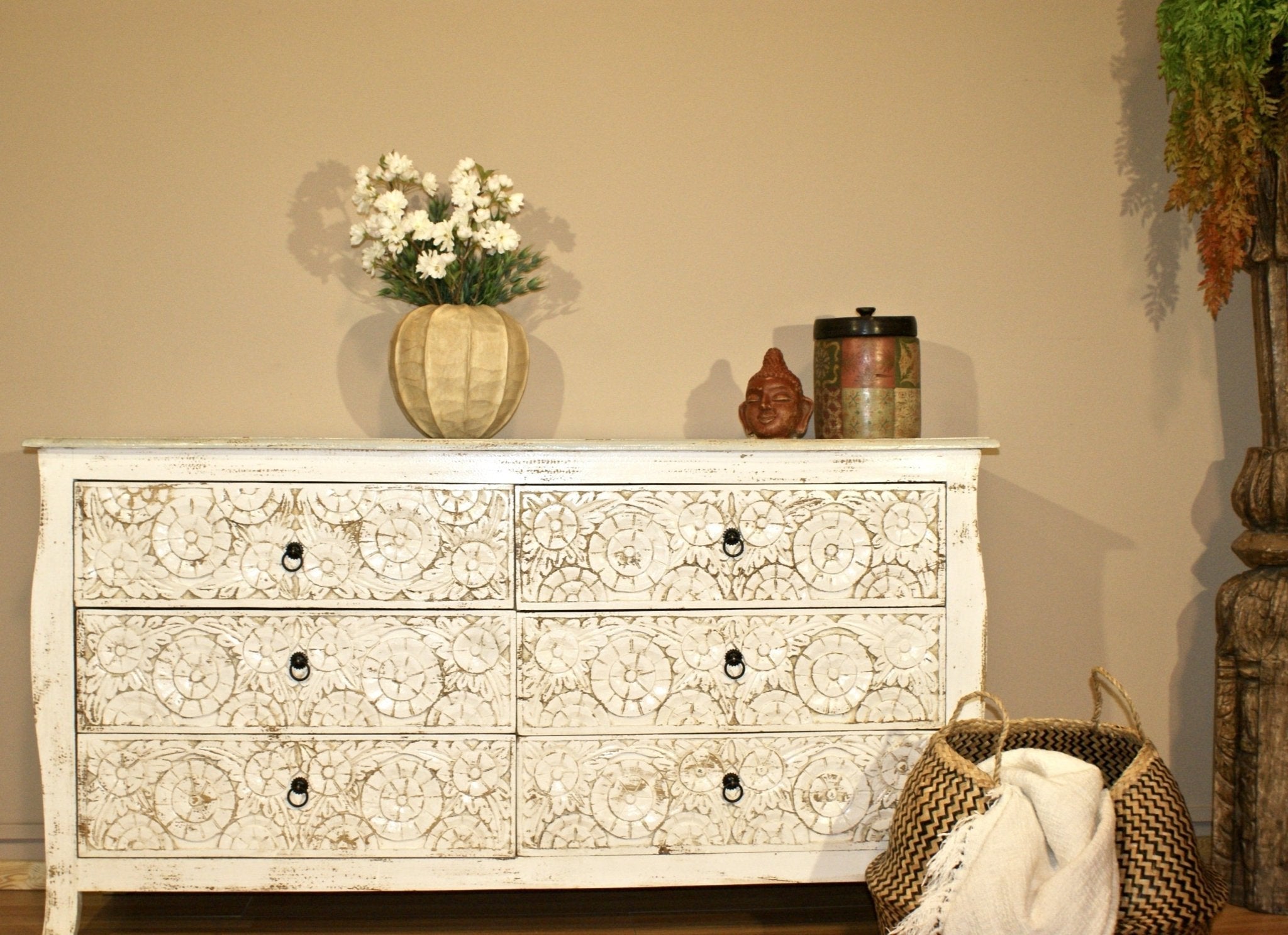 Ivora Hand-Carved Chest of Drawers - DOBRI ARTS AU