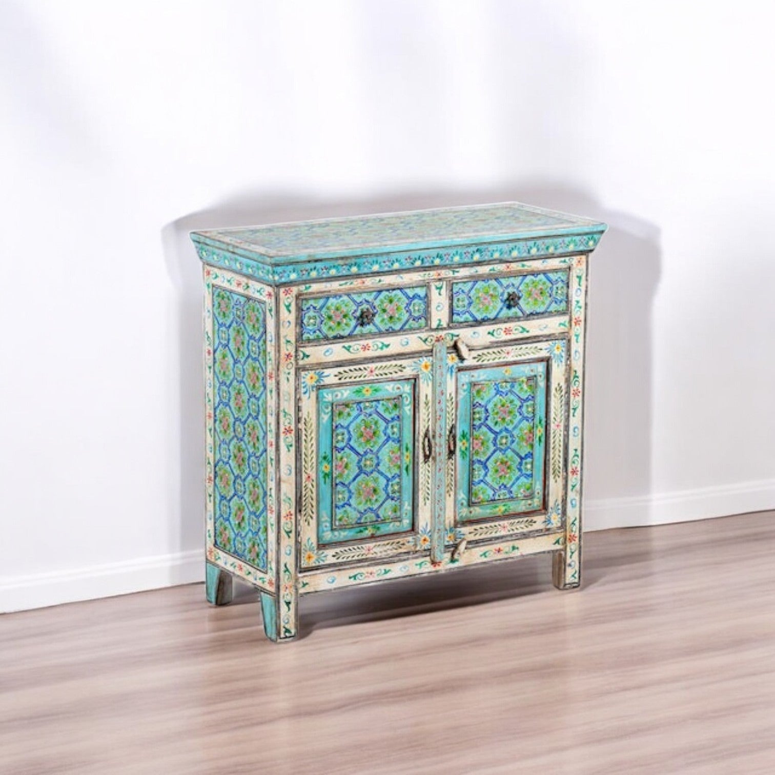 Jaipur Mosaic Hand-Painted Wooden Sideboard - DOBRI ARTS AU