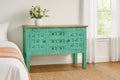 Jalna Turquoise Hand-Carved Storage Console Cabinet - DOBRI ARTS AU