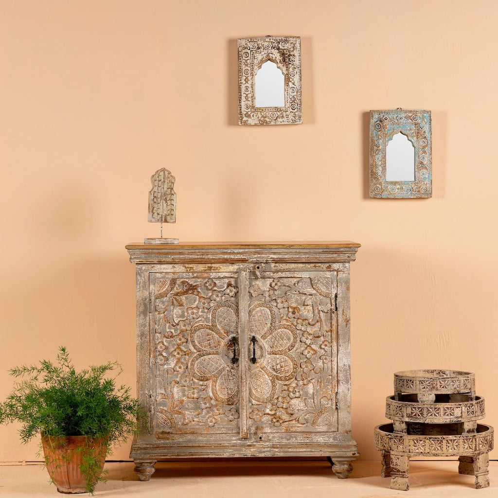 Jamn Hand-Carved Floral Cupboard - DOBRI ARTS AU