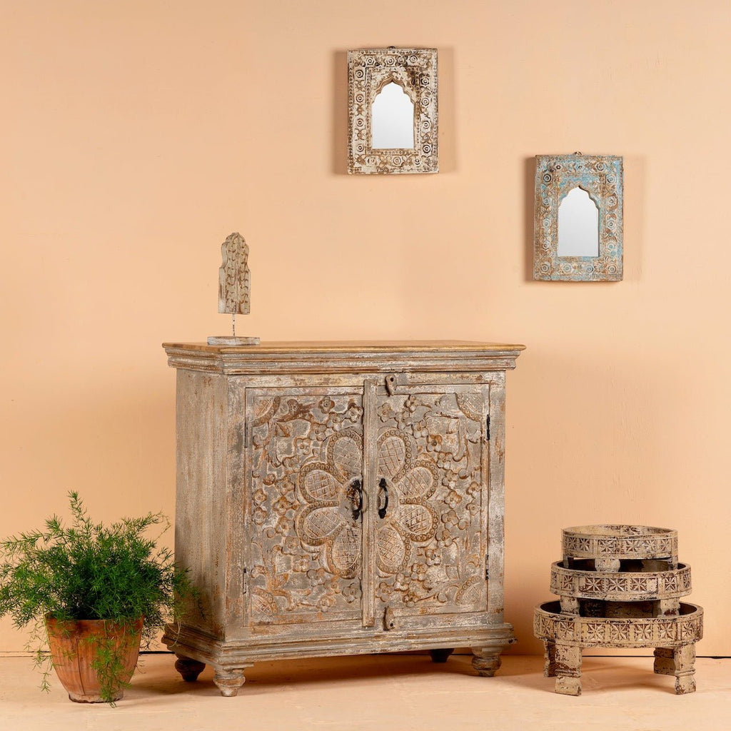 Jamn Hand-Carved Floral Cupboard - DOBRI ARTS AU