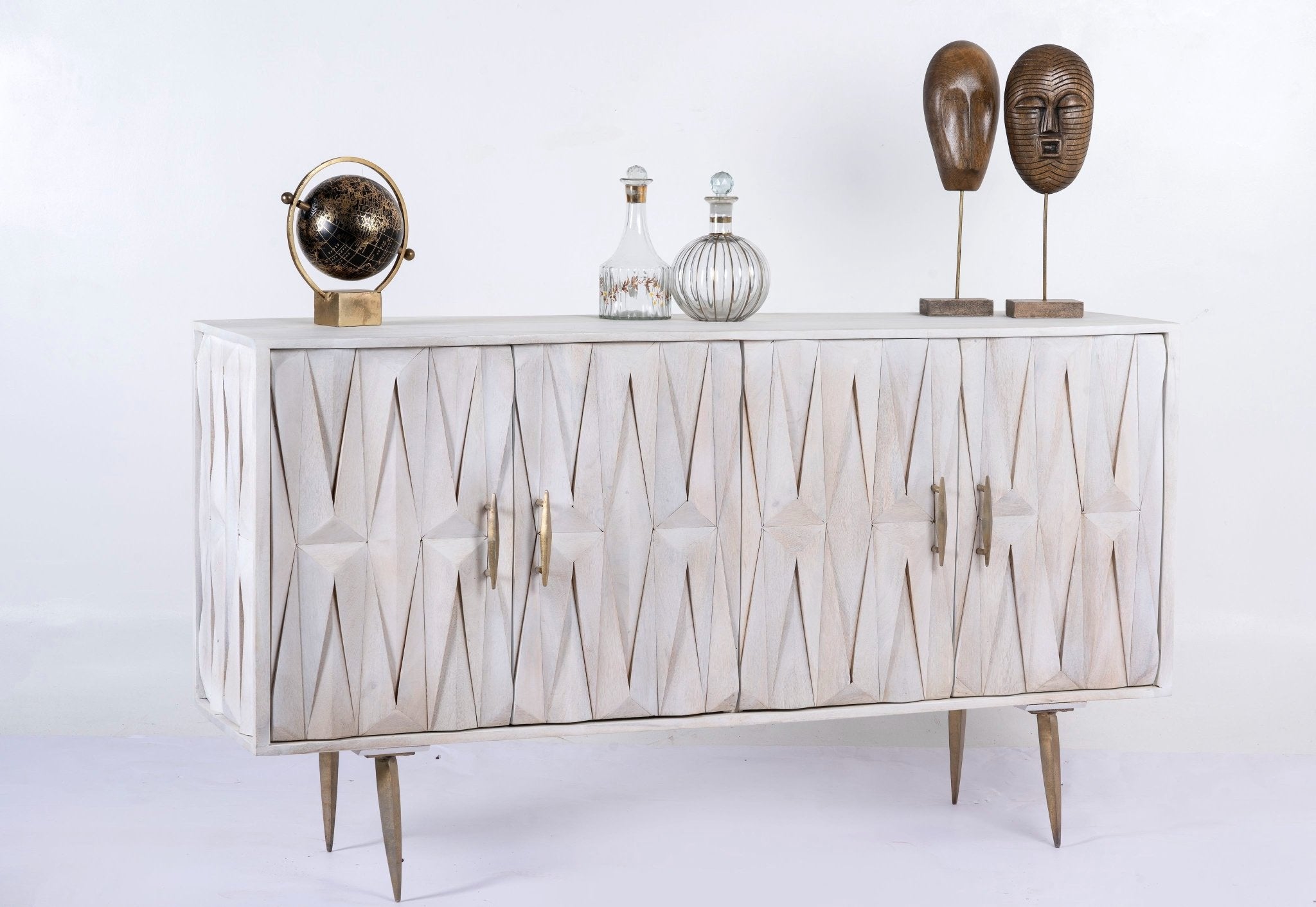 Jayantha Modern Minimalist White Wood Sideboard - DOBRI ARTS AU