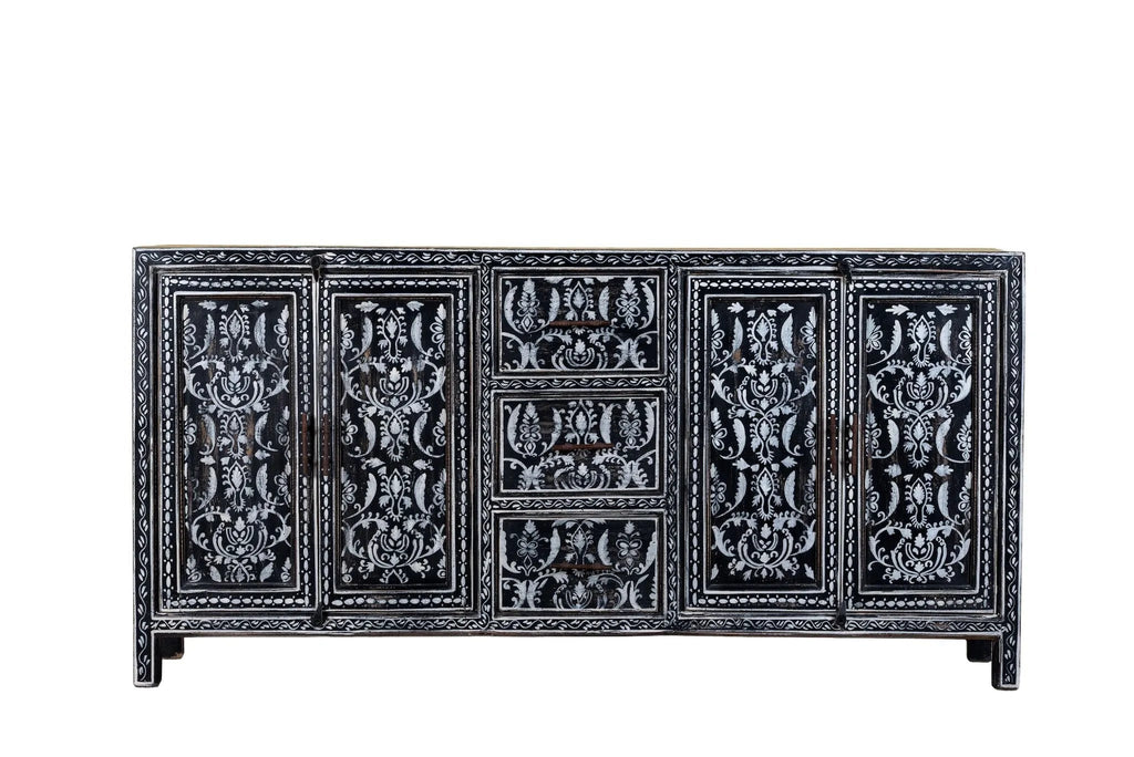 Kaira Black Hand-Painted Sideboard - DOBRI ARTS AU