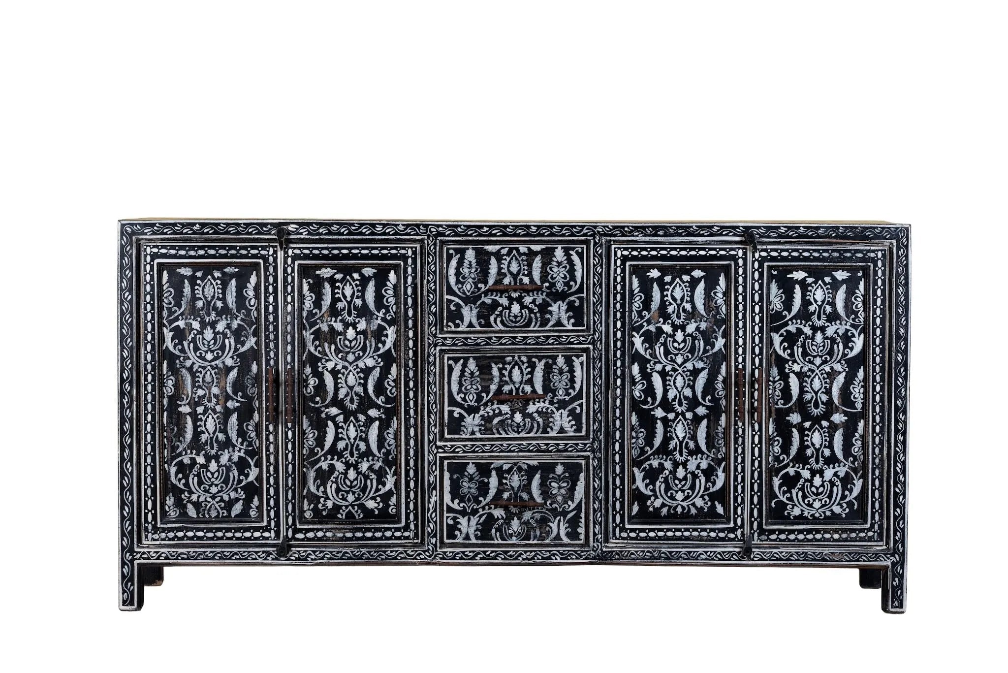 Kaira Black Hand-Painted Sideboard - DOBRI ARTS AU