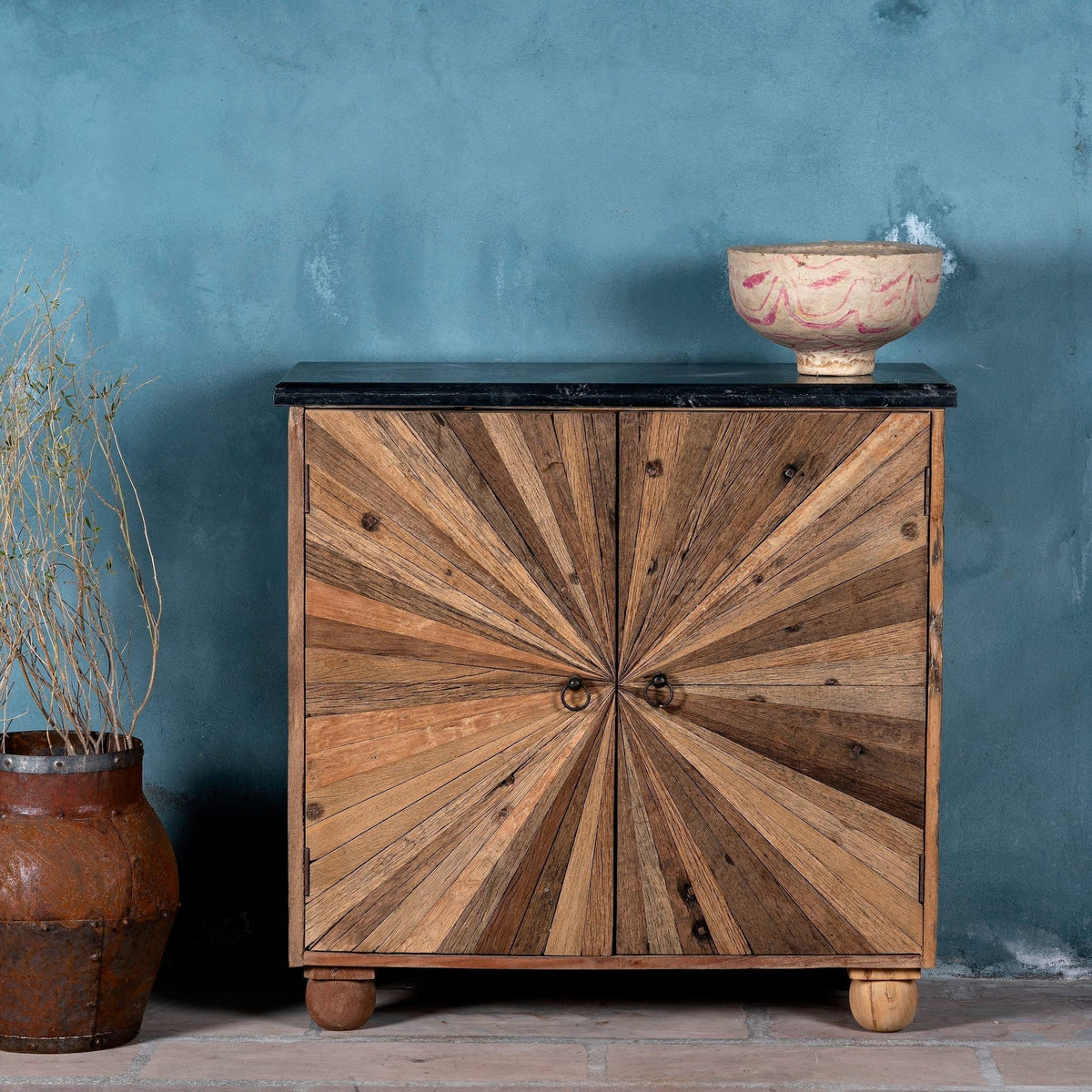 Kalakand Sunburst Driftwood Storage Cabinet - DOBRI ARTS AU