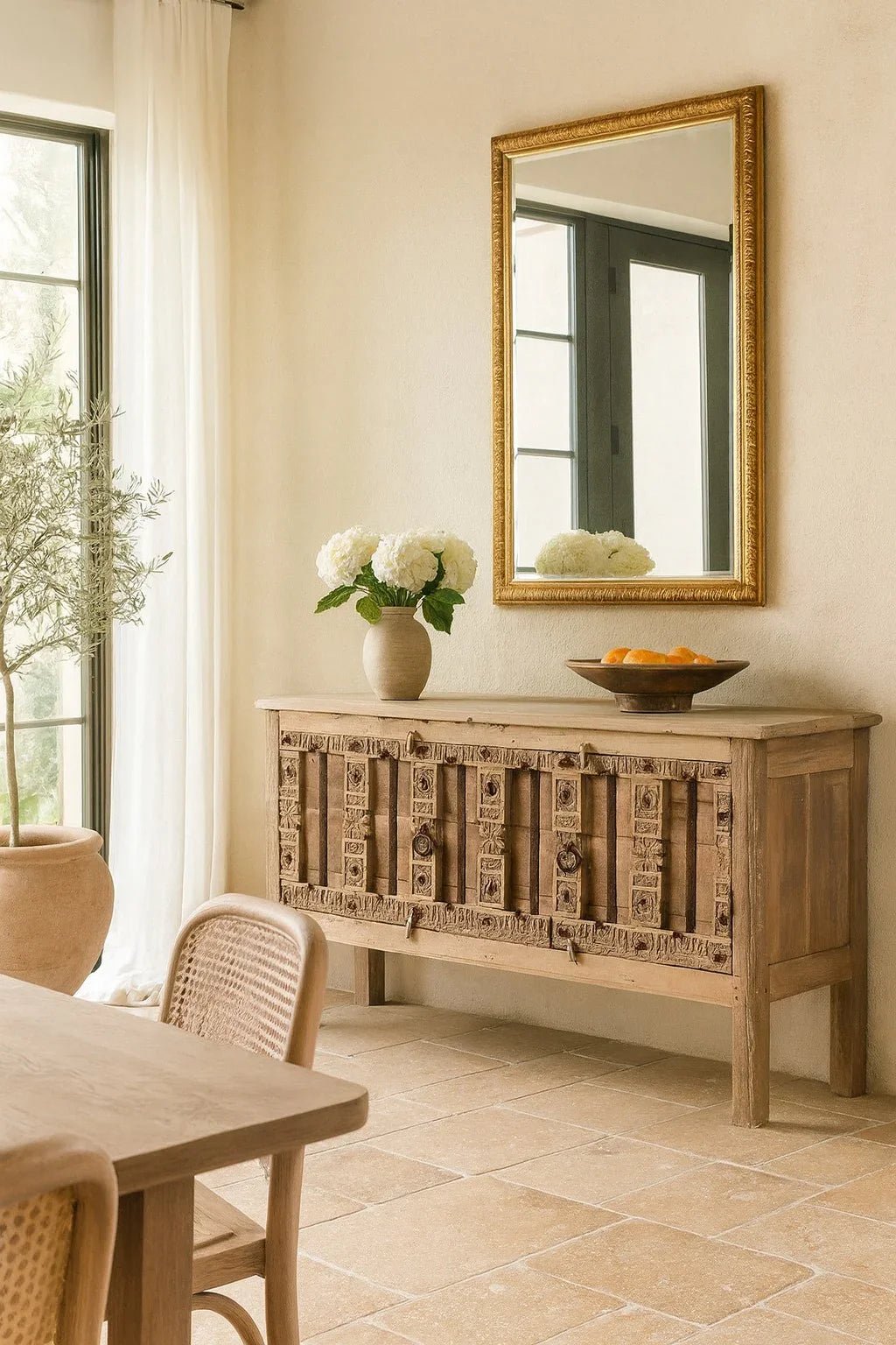 Kanan Vintage Hand-Carved Wooden Console - DOBRI ARTS AU