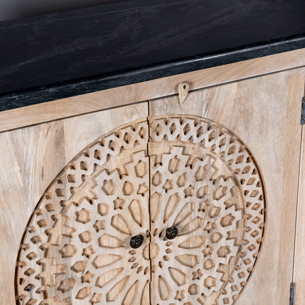 Kavira Carved Marble-Top Sideboard - DOBRI ARTS AU