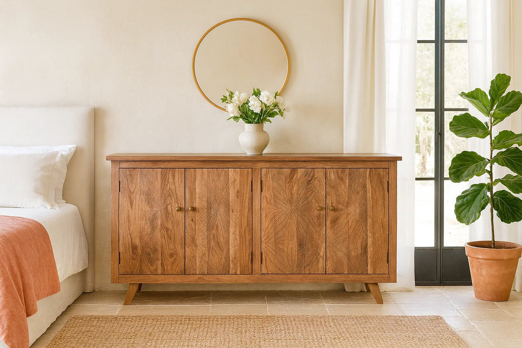 Krish Handcrafted Acacia Wood Carved Sideboard - DOBRI ARTS AU