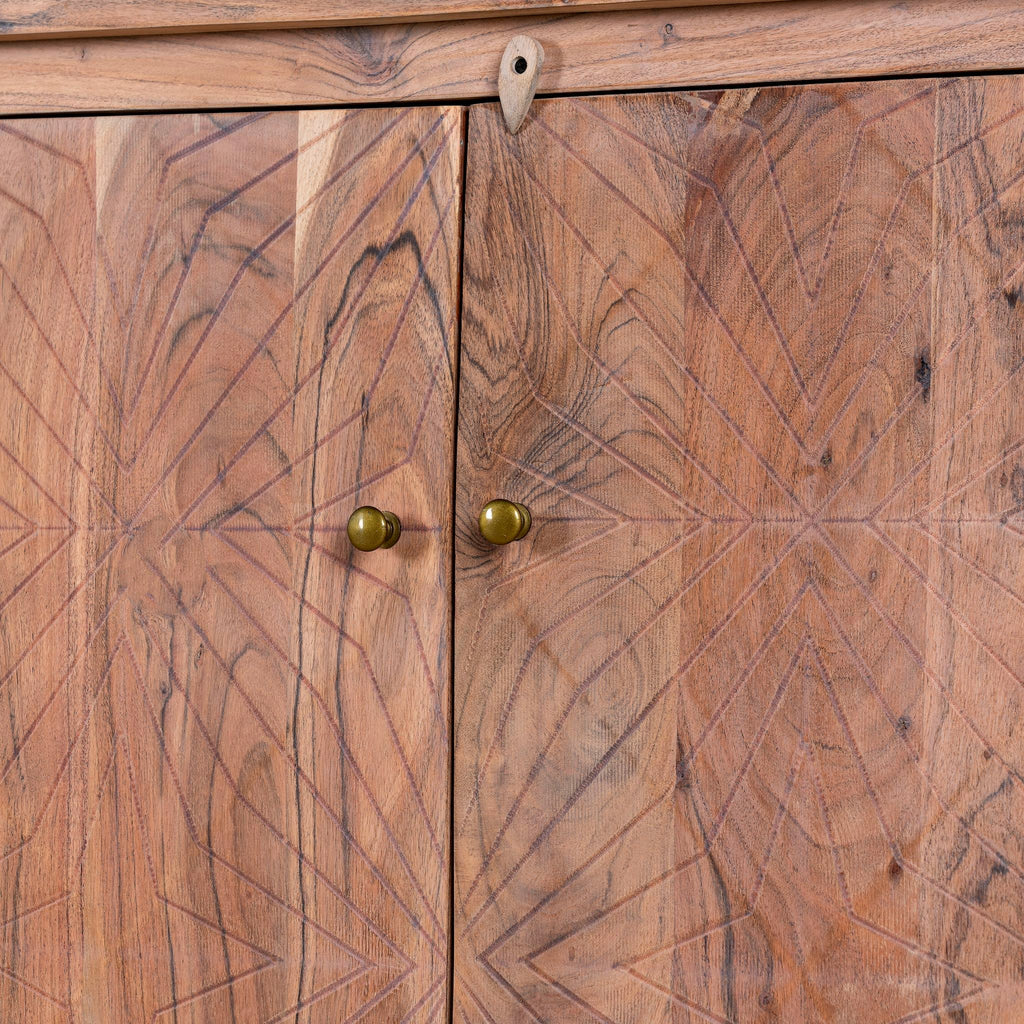 Krish Handcrafted Acacia Wood Carved Sideboard - DOBRI ARTS AU