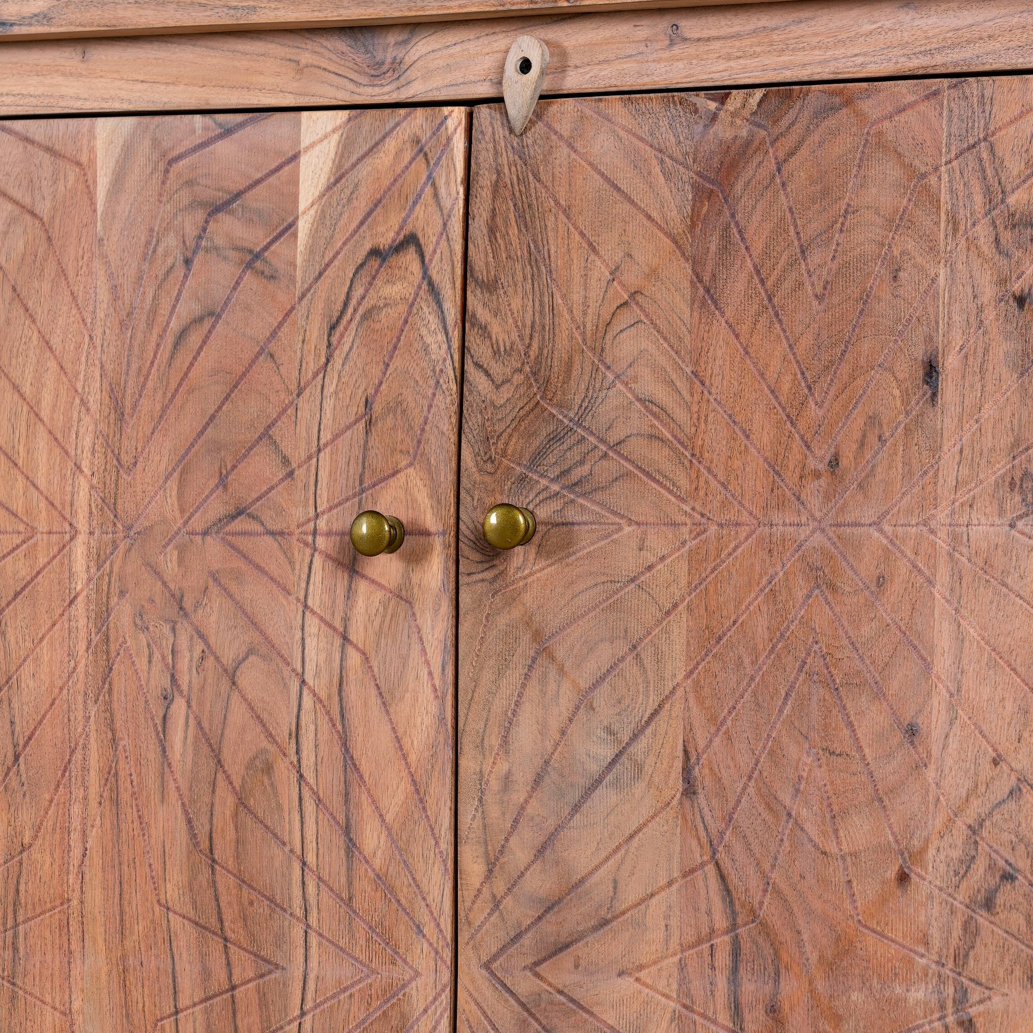 Krish Handcrafted Acacia Wood Carved Sideboard - DOBRI ARTS AU