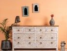 Kutiyana White-Washed Vintage Mango Wood Chest of Drawers - DOBRI ARTS AU