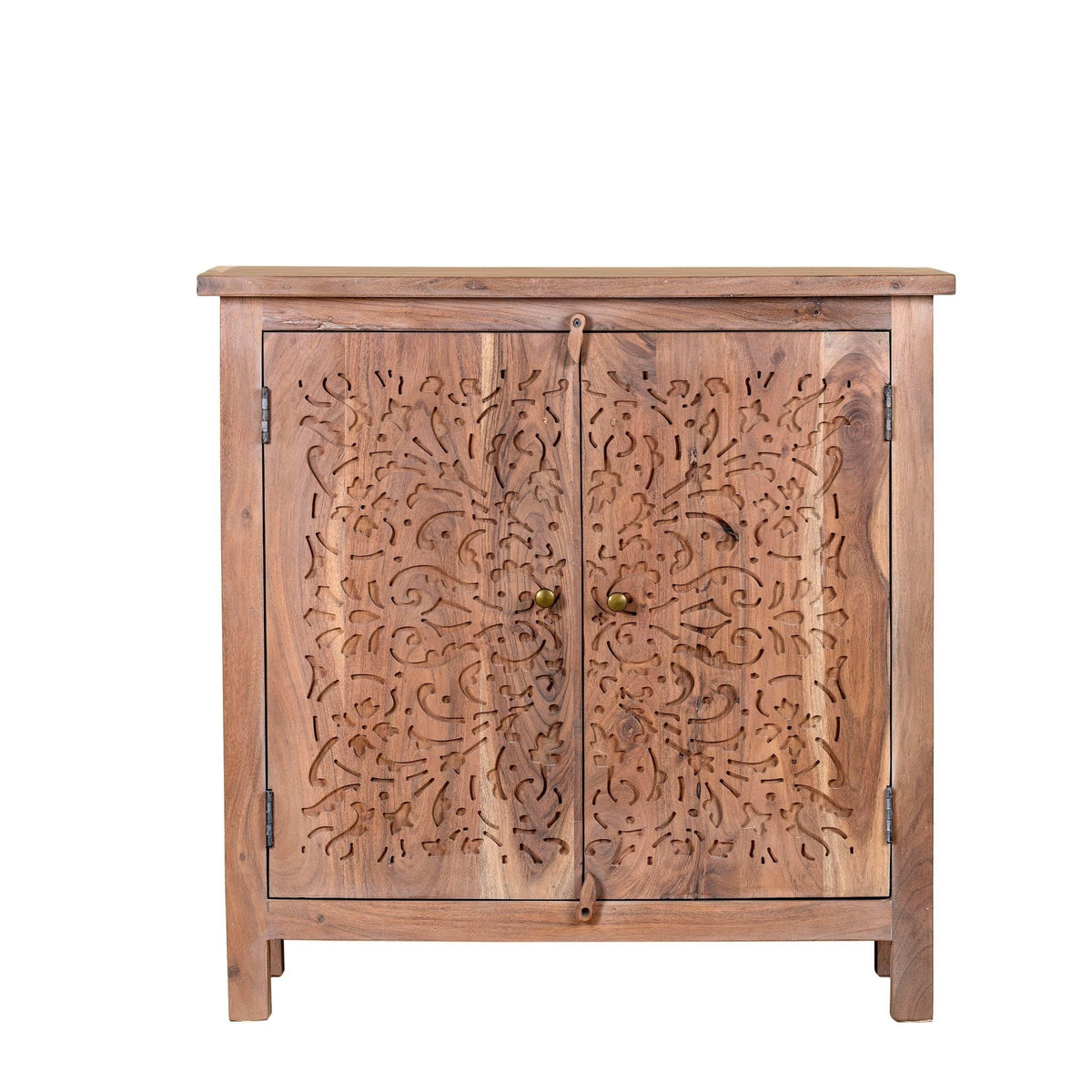 Lattice Door Wooden Storage Cabinet with Natural Finish - DOBRI ARTS AU