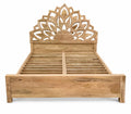 Lotus Hand-Carved Mango Wood Bed (King Size) - DOBRI ARTS AU