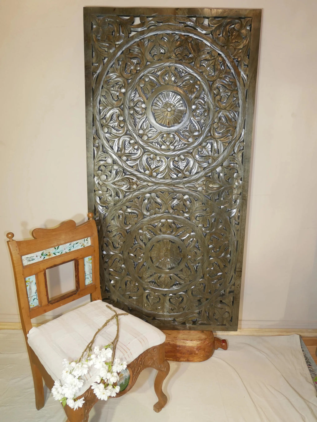 Mandala Grande Hand-Carved Wooden Wall Panel - DOBRI ARTS AU