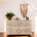 Mandala Wooden Sideboard with Six-Panel Design - DOBRI ARTS AU
