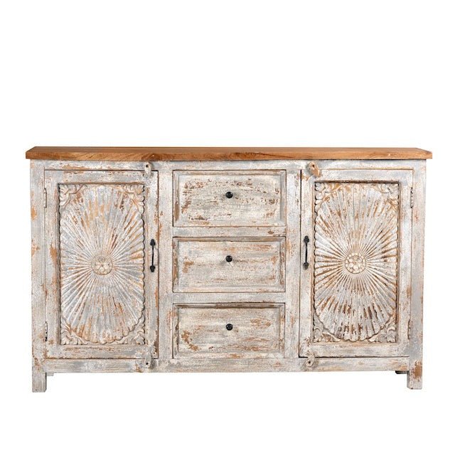 Mardan Vintage Style Carved Wooden Sideboard - DOBRI ARTS AU