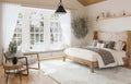 Mars Natural Mango Wood Bed – Rustic Solid Wood King Bed with Live-Edge Style Curved Headboard - DOBRI ARTS AU