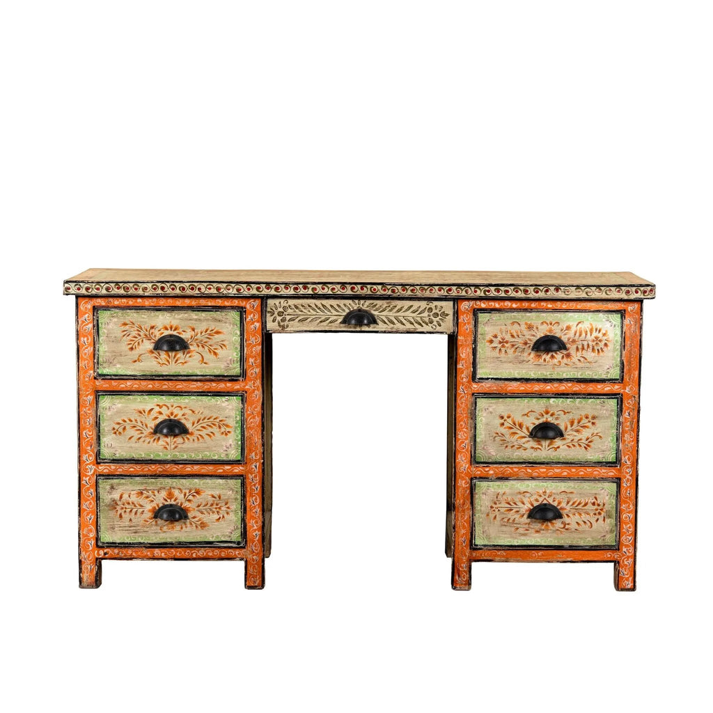 Meher Hand-Painted Floral Writing Desk - DOBRI ARTS AU