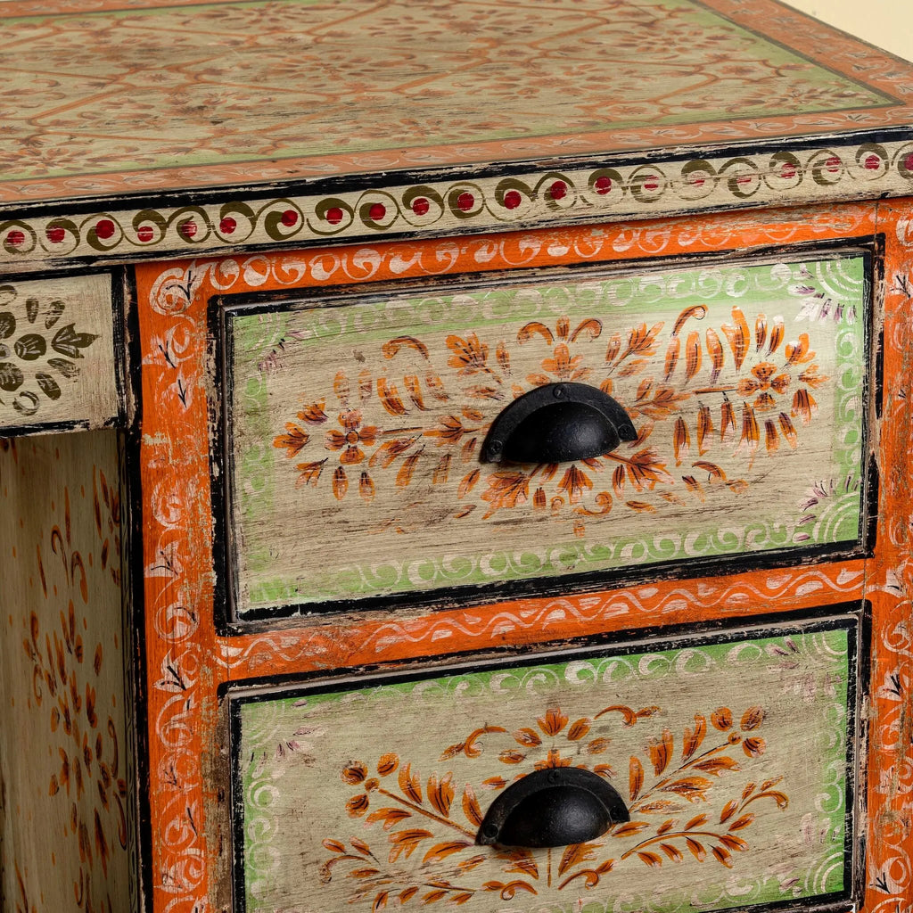 Meher Hand-Painted Floral Writing Desk - DOBRI ARTS AU