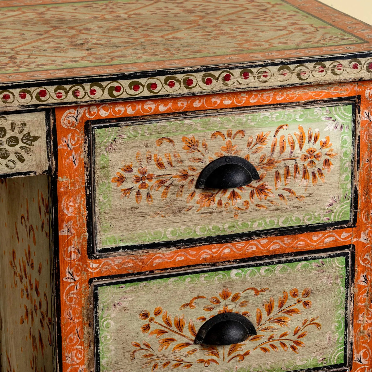 Meher Hand-Painted Floral Writing Desk - DOBRI ARTS AU