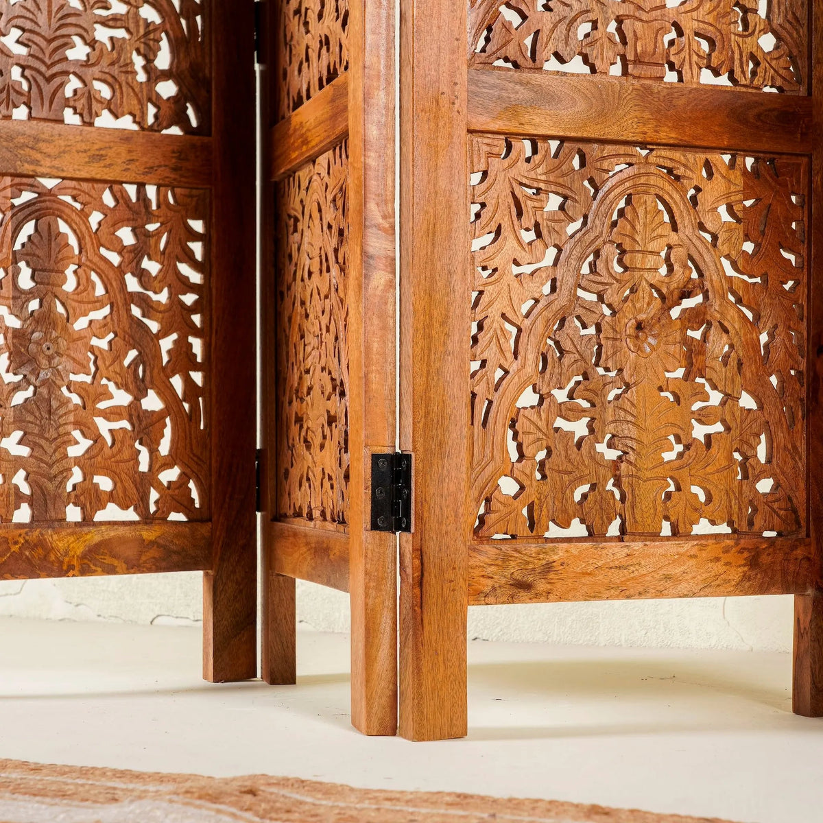 Meherbaan Hand-Carved Wooden Room Divider - DOBRI ARTS AU