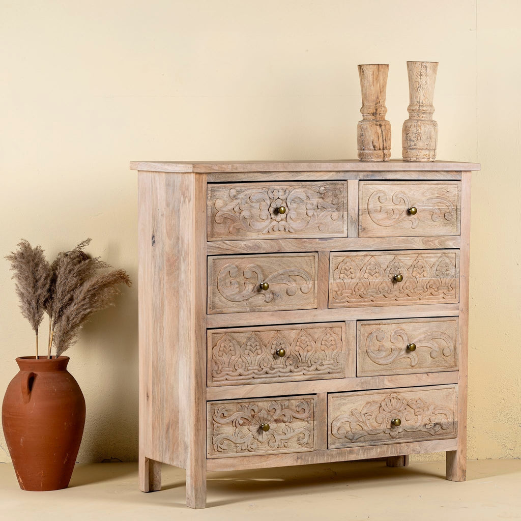 Modak Hand-Carved Wooden Chest - DOBRI ARTS AU
