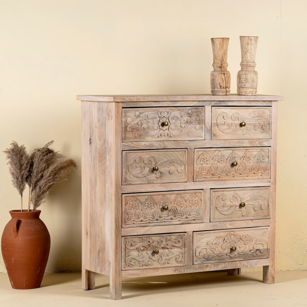 Modak Hand-Carved Wooden Chest - DOBRI ARTS AU